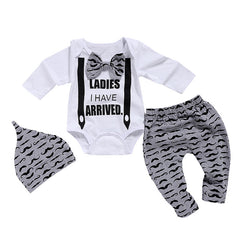 Baby Boys clothes Set 3Pcs Bow Tie