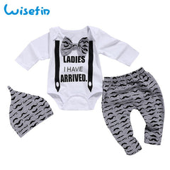 Baby Boys clothes Set 3Pcs Bow Tie