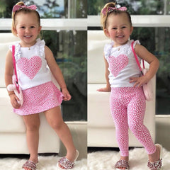 Kids Sleeveless Top T-Shirt + Fully Printed Heart